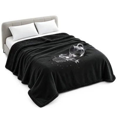 Centered Silver Graphic Print Blanket for Clumsy Cat Lovers