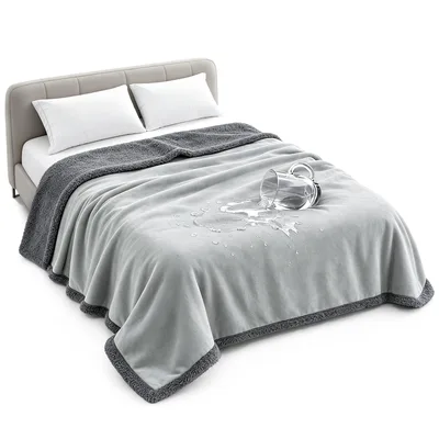 Centered Silver Graphic Print Blanket for Water Spill Humor