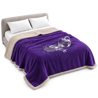 Purple Cat Silhouette Design Blanket for Leak-Proof Cat Lovers