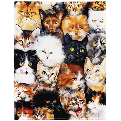 Cute Cats Collage Blanket: A Purrfect Feline Collection for Your Couch