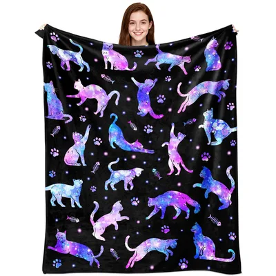 Galaxy Cats Pattern Blanket: Cosmic Feline Art for Stargazers
