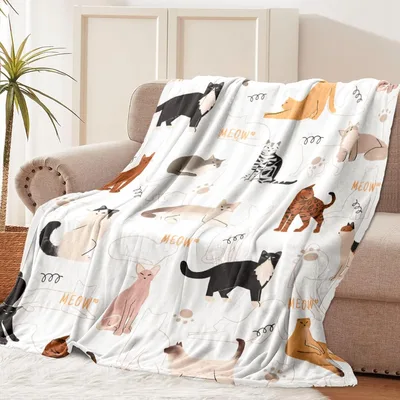 Cats and Dogs Pet Blanket: A Whimsical Feline Pattern for Cozy Days