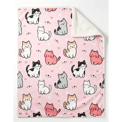 Cute Cats Pattern Print Blanket for Feline Lovers