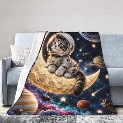 Astronaut Cat on Moon Blanket No. 2 – Astronaut Cat