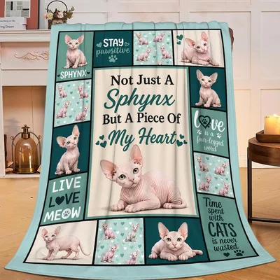 Sphynx Cat Photo Collage Blanket