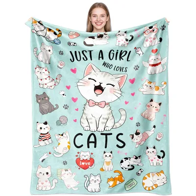 Just a Girl Blanket: A Feline Lover's Happy Design