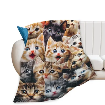 Pile of Cute Kittens Blanket: A Huddle of Expressive Feline Faces