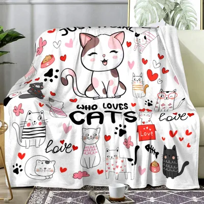 Cat Mom Who Loves Blanket: Just A Girl Who Loves Cats Design