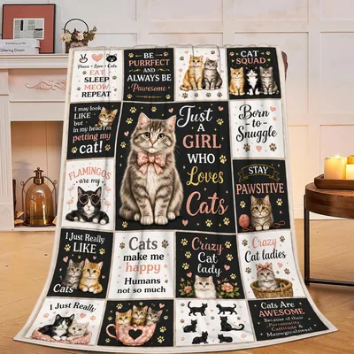 Just a Girl Blanket for Feline Enthusiasts