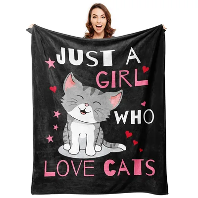 Just a Girl Blanket: Happy Cat Lover Design