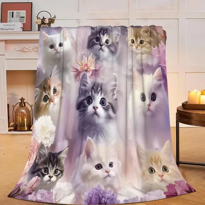 Kitten Photo Pattern Blanket