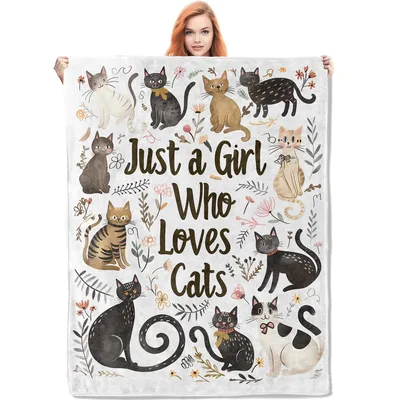 Just a Girl Blanket: A Feline Love Design for Cat Lovers