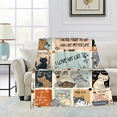 I Work Hard for My Cat Blanket: A Quilt of Feline Love