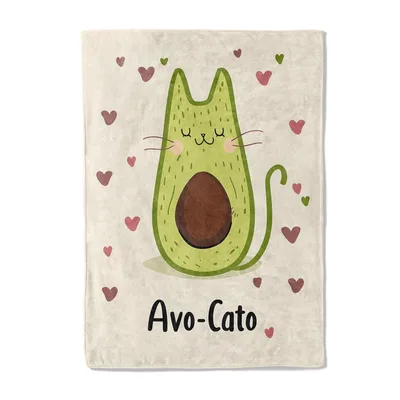 Cute Avocado Cat Blanket: Avo-Cato Design for Feline Fans