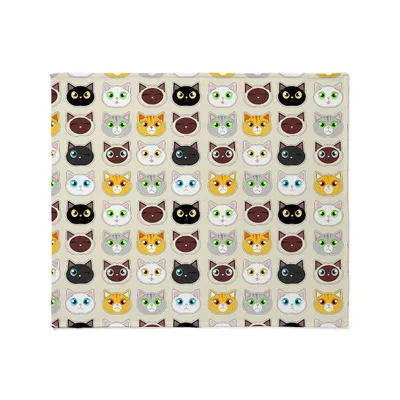 Cat Expressions Face Pattern Blanket for Feline Lovers