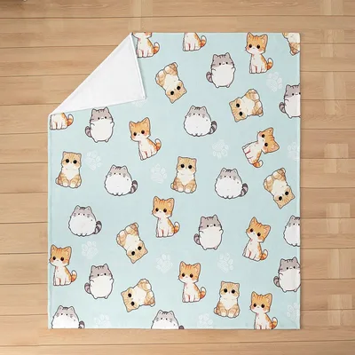 Cartoon Cat Pattern Blanket: Adorable Feline Print for Cozy Naps