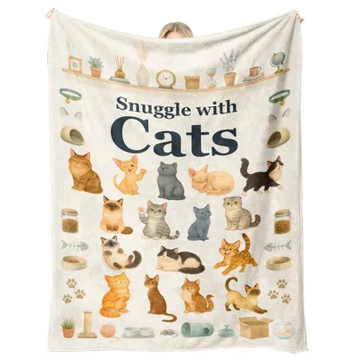 Snuggle with Cats Pattern Blanket: A Whimsical Feline Collection