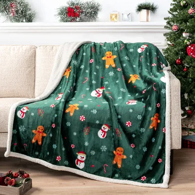 Gingerbread Snowman Christmas Blanket for Cozy Nights