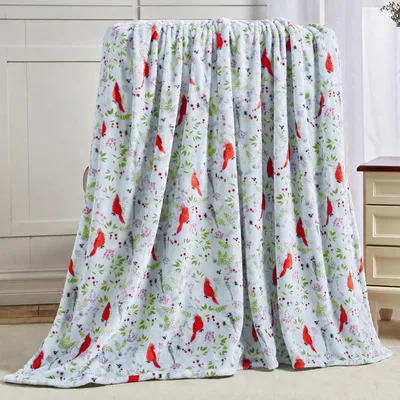 Cardinal Bird Blanket for Winter Cozy Nights