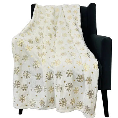 Gold Snowflake Blanket for Cozy Winter Nights