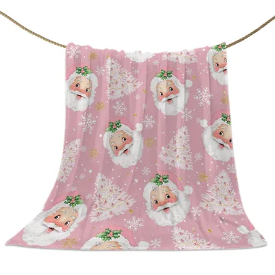 Pink Santa Blanket for Cozy Holiday Nights