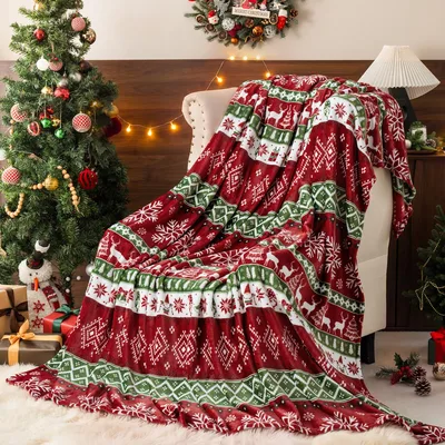 Christmas Fair Isle Blanket for Cozy Winter Nights