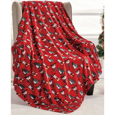 Cozy Christmas Blanket with a Sloth Pattern Print