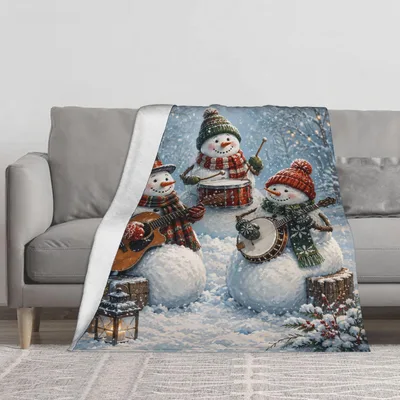 Snowman Band Blanket: Winter Music on a Throw