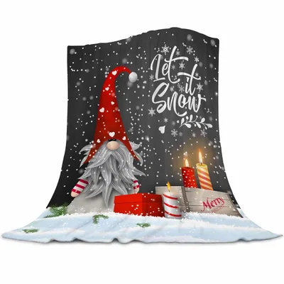 Gnome Christmas Snow Blanket: Let It Snow Gnome Design