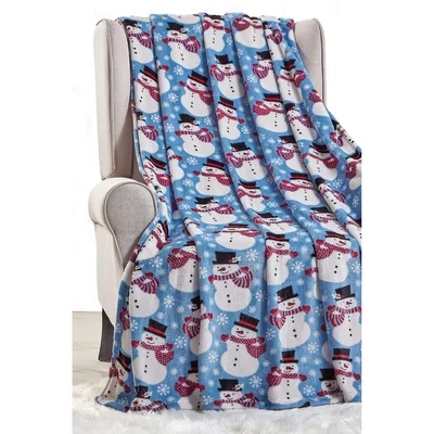 Snowman Christmas Pattern Blanket: Festive Winter Friend Design