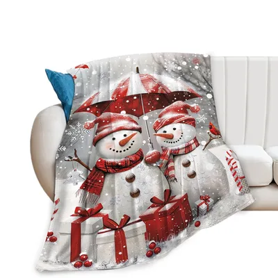 Winter Snowmen Blanket for Cozy Holiday Nights