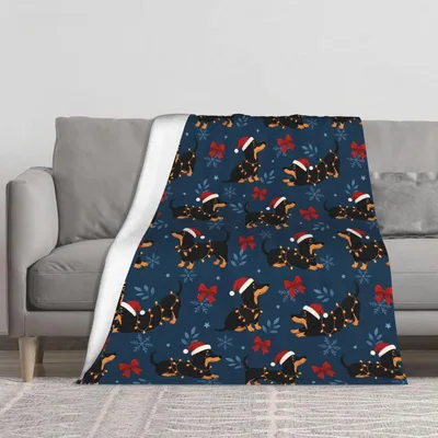 Holiday Dachshund Blanket for Cozy Winter Nights