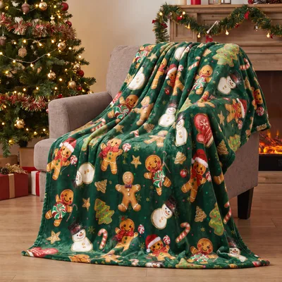 Holiday Gingerbread Blanket for Cozy Winter Nights
