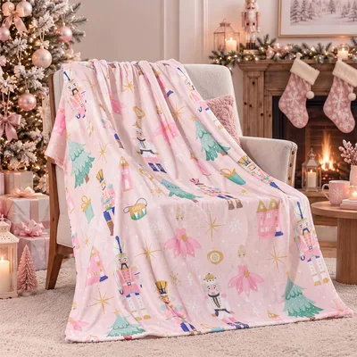 Nutcracker Ballet Blanket: Pink Holiday Throw for Winter Nights