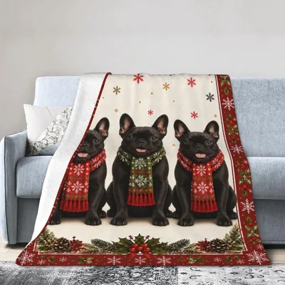 French Bulldog Christmas Blanket for Dog Lovers