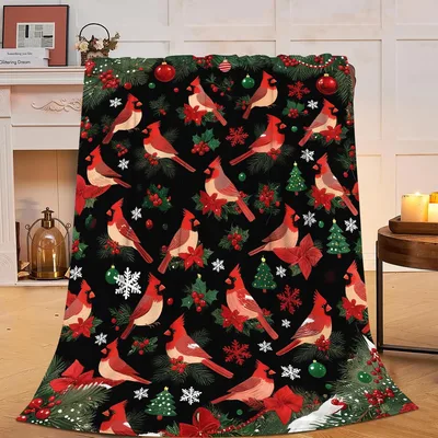 Winter Cardinal Blanket for Cozy Holiday Evenings