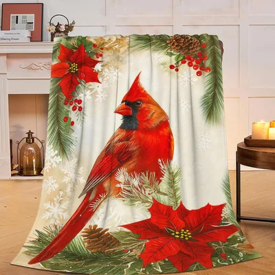 Red Cardinal in Winter Blanket for Cozy Holidays