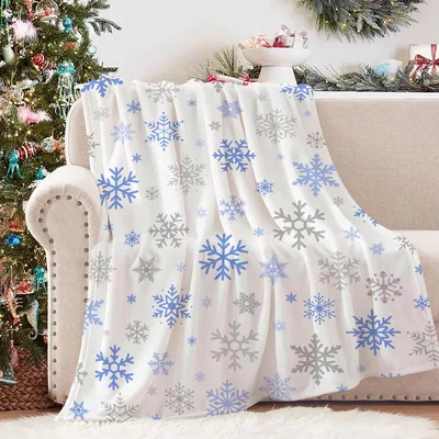 Blue and Silver Snowflake Blanket for Cozy Winter Nights