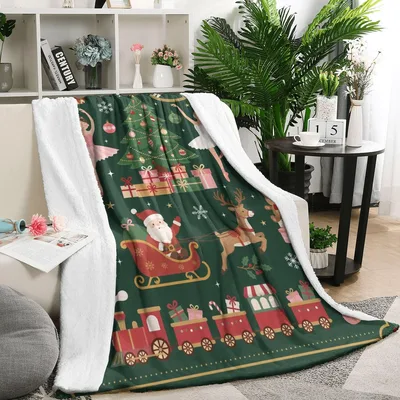 Santa Sleigh Blanket: Festive Christmas Throw for Cozy Nights