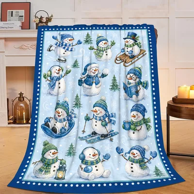 Cute Snowmen Blanket for Cozy Winter Days