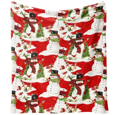 Red Christmas Pattern Blanket for Cozy Winter Nights