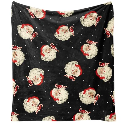 Retro Christmas Santa Blanket for Cozy Holiday Nights