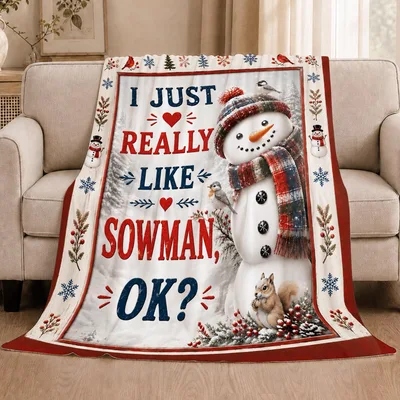Snowman Lover Blanket for Winter Cozy Nights