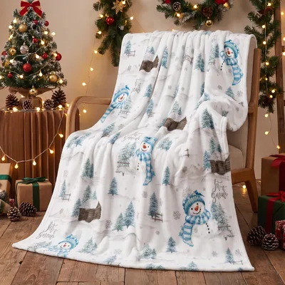 Let It Snow Snowman Blanket for Winter Cozy Nights