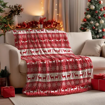 Nordic Reindeer Christmas Blanket for Cozy Winter Nights