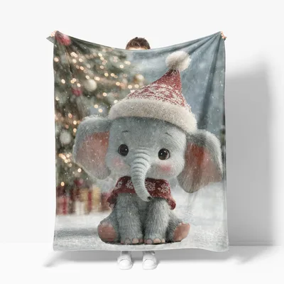 Christmas Elephant Blanket for Cozy Holiday Nights