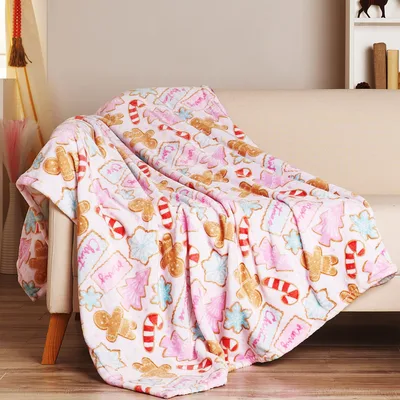 Pink Christmas Cookies Blanket for Cozy Holiday Nights