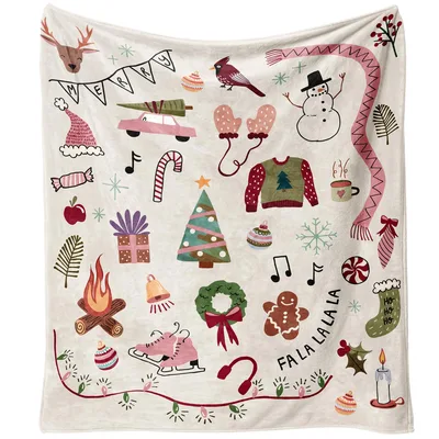 Christmas Icons Blanket: A Doodle Holiday Throw for Cozy Nights