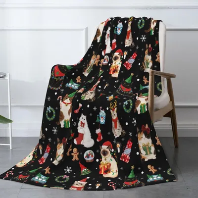Christmas Cats Blanket with Holiday Cheer for Cat Lovers