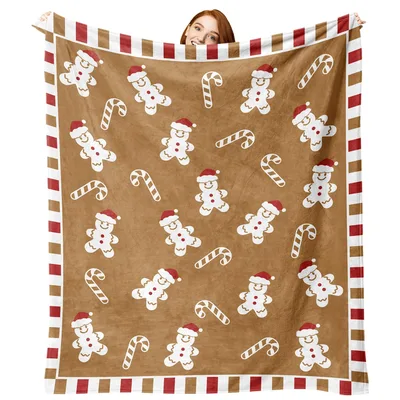 Gingerbread Men Christmas Blanket: Festive Holiday Throw